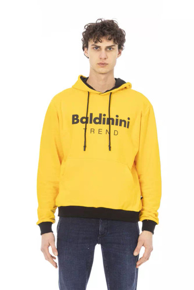 Baldinini Trend Yellow Cotton Men Sweater BA-22609 Baldinini Trend Yellow Cotton Men Sweater BA-22609