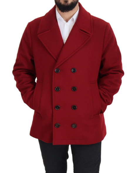Red Wool Double Breasted Coat Jacket Red Wool Double Breasted Coat Jacket