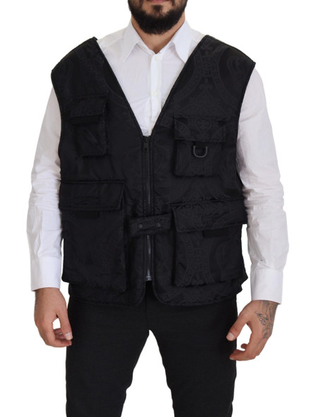 Black Nylon Full Zip Sleeveless Jacket Black Nylon Full Zip Sleeveless Jacket