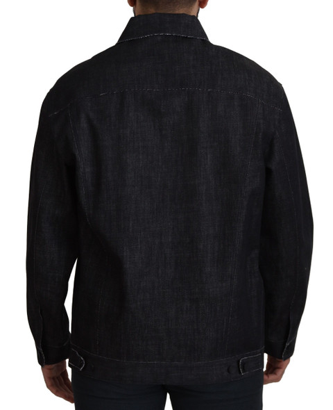 Dolce & Gabbana Black Cotton Full Button Denim Jacket Dolce & Gabbana Black Cotton Full Button Denim Jacket