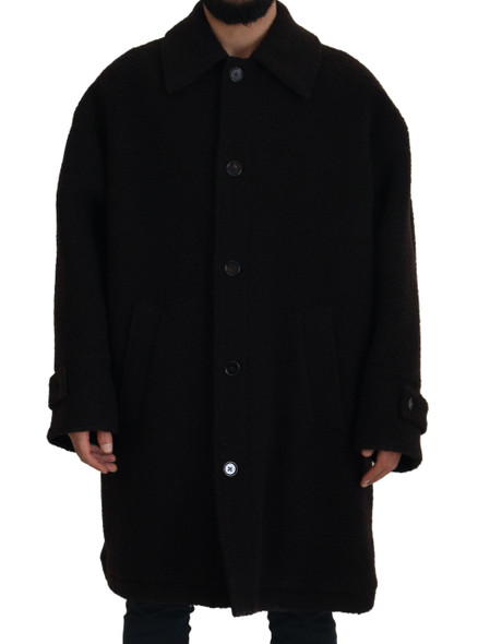 Dolce & Gabbana Black Alpaca Button Down Trench Coat Jacket Dolce & Gabbana Black Alpaca Button Down Trench Coat Jacket