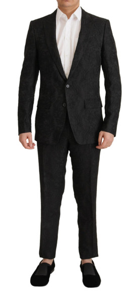 Dolce & Gabbana Black Brocade Formal 2 Piece MARTINI Suit Dolce & Gabbana Black Brocade Formal 2 Piece MARTINI Suit