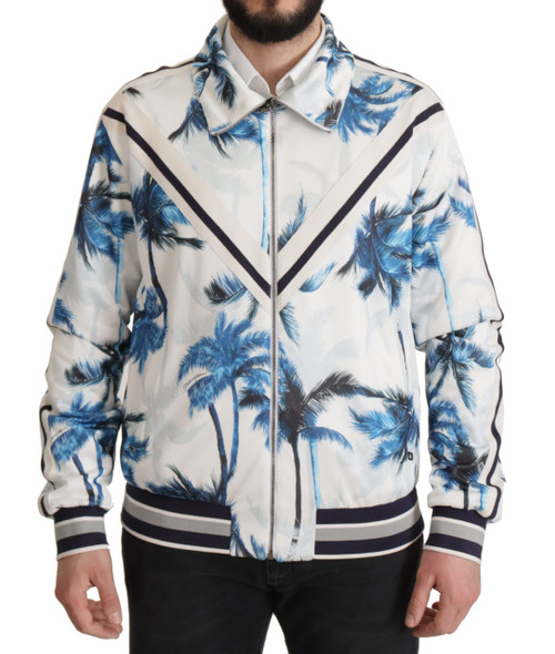 Multicolor Tree Print Men Full Zip Sweater Multicolor Tree Print Men Full Zip Sweater