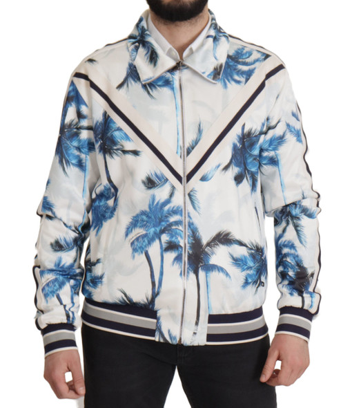 Multicolor Tree Print Men Full Zip Sweater Multicolor Tree Print Men Full Zip Sweater