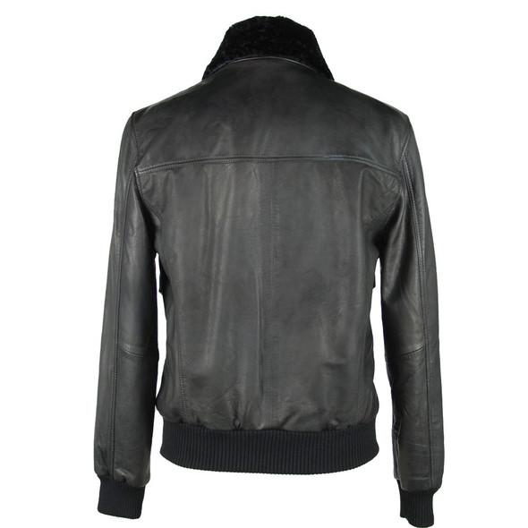 Sleek Black Leather Zip Jacket Sleek Black Leather Zip Jacket