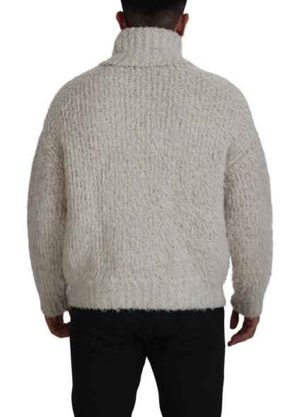 Dolce & Gabbana Cream Wool Knit Turtleneck Pullover Sweater Dolce & Gabbana Cream Wool Knit Turtleneck Pullover Sweater