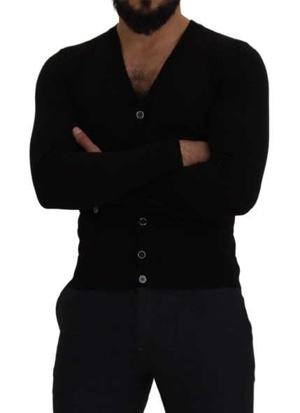 Black Wool Button Down Cardigan Sweater Black Wool Button Down Cardigan Sweater