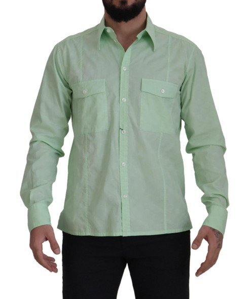 Dolce & Gabbana Mint Green Long Sleeves Button Down Shirt Dolce & Gabbana Mint Green Long Sleeves Button Down Shirt