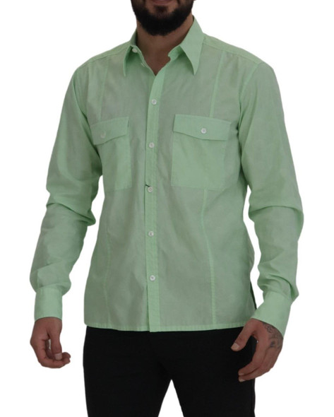 Dolce & Gabbana Mint Green Long Sleeves Button Down Shirt Dolce & Gabbana Mint Green Long Sleeves Button Down Shirt