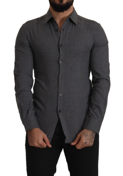 Dark Gray Cotton Casual Mens Shirt Dark Gray Cotton Casual Mens Shirt