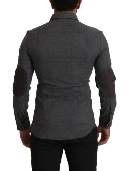 Dark Gray Cotton Casual Mens Shirt Dark Gray Cotton Casual Mens Shirt