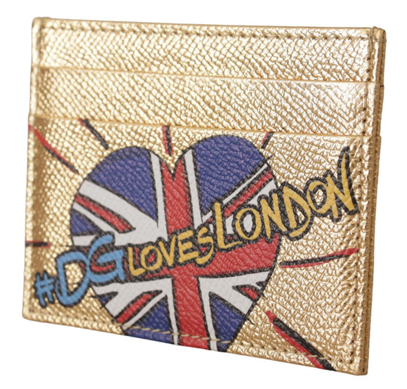 Gold Leather #DGLovesLondon Women Cardholder Case Wallet Gold Leather #DGLovesLondon Women Cardholder Case Wallet