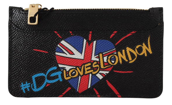 Dolce & Gabbana Black Leather #DGLovesLondon Women Cardholder Coin Case Wallet Dolce & Gabbana Black Leather #DGLovesLondon Women Cardholder Coin Case Wallet
