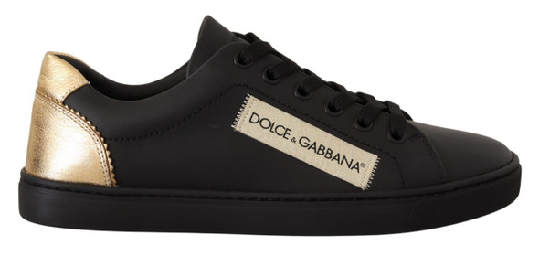 Black Gold Leather Low Top Sneakers Womens Shoes Black Gold Leather Low Top Sneakers Womens Shoes