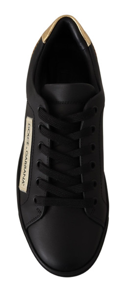 Black Gold Leather Low Top Sneakers Womens Shoes Black Gold Leather Low Top Sneakers Womens Shoes