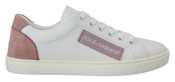 White Pink Leather Low Top Sneakers Shoes White Pink Leather Low Top Sneakers Shoes