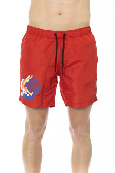 Bikkembergs Red Polyester Men Swim Short BI-22664 Bikkembergs Red Polyester Men Swim Short BI-22664