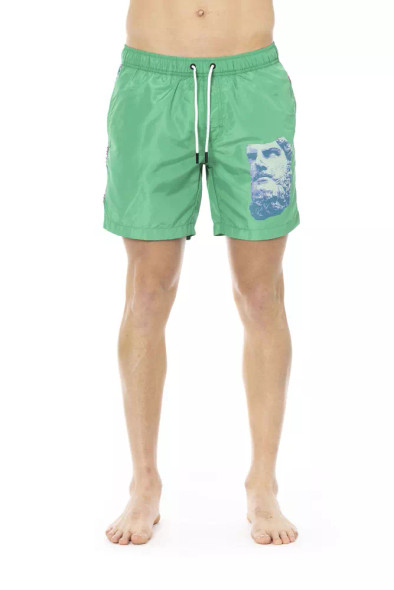 Green Polyester Men Swim Short Green Polyester Men Swim Short