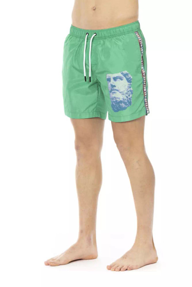 Green Polyester Men Swim Short Green Polyester Men Swim Short