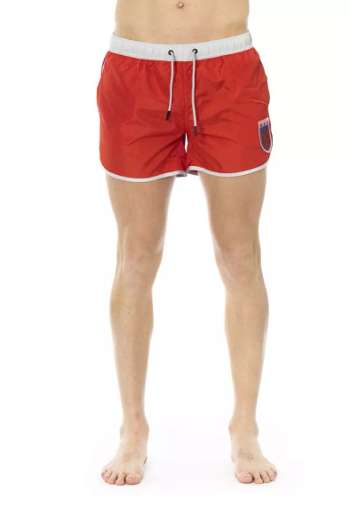 Red Polyester Men Swim Short BI-22663 Red Polyester Men Swim Short BI-22663