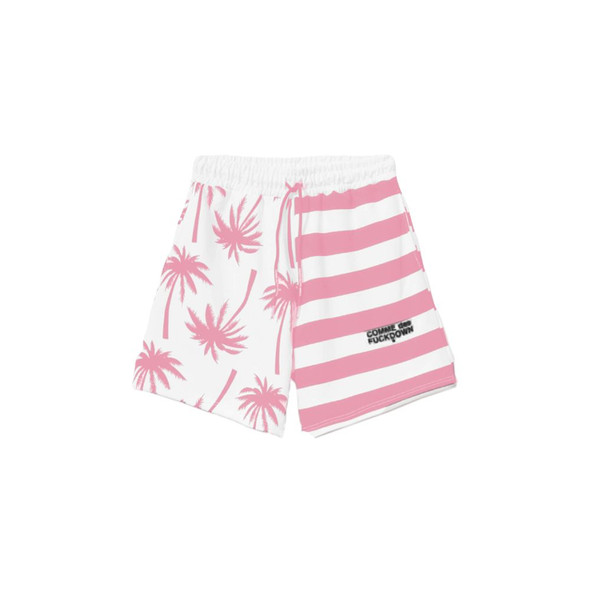 Comme Des Fuckdown Chic Pink Striped Drawstring Shorts Comme Des Fuckdown Chic Pink Striped Drawstring Shorts