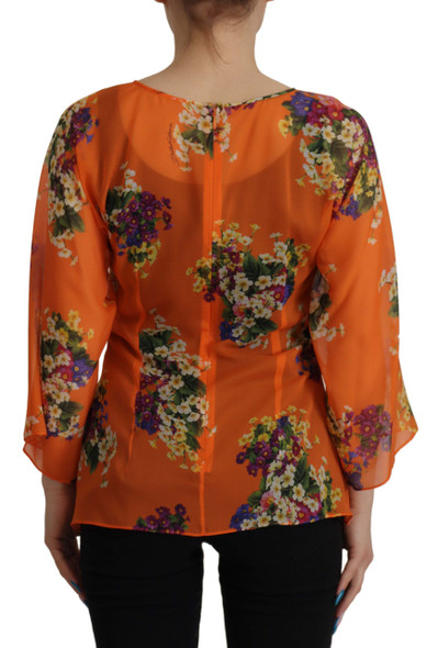 Orange Floral Print Long Sleeve Blouse Orange Floral Print Long Sleeve Blouse