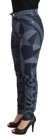 Dolce & Gabbana Blue Floral High Waist Skinny Denim Jeans Dolce & Gabbana Blue Floral High Waist Skinny Denim Jeans