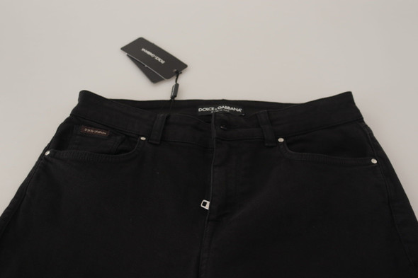 Dolce & Gabbana Black Mid Waist Skinny Denim Cotton Jeans Dolce & Gabbana Black Mid Waist Skinny Denim Cotton Jeans