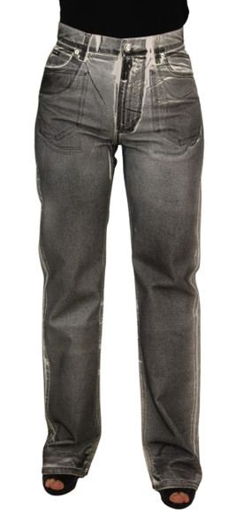 Grey Washed High Waist Denim Pants Cotton Jeans Grey Washed High Waist Denim Pants Cotton Jeans