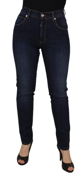 Dolce & Gabbana Blue Cotton High Waist Skinny Denim Jeans Dolce & Gabbana Blue Cotton High Waist Skinny Denim Jeans