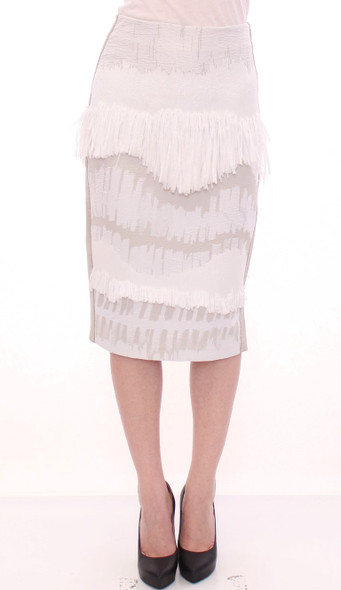 White Acrylic Straight Pencil Skirt White Acrylic Straight Pencil Skirt
