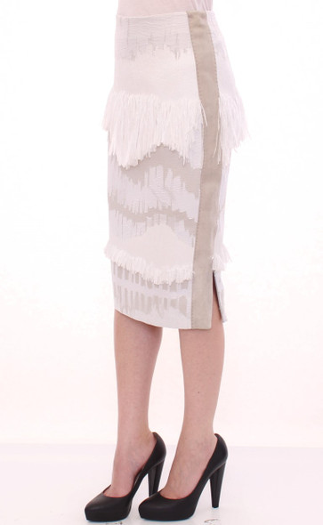 White Acrylic Straight Pencil Skirt White Acrylic Straight Pencil Skirt