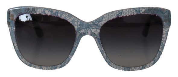 Dolce & Gabbana Blue Lace Acetate Rectangle Shades DG4226 Sunglasses Dolce & Gabbana Blue Lace Acetate Rectangle Shades DG4226 Sunglasses