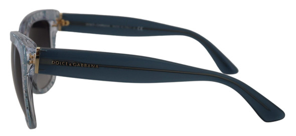 Dolce & Gabbana Blue Lace Acetate Rectangle Shades DG4226 Sunglasses Dolce & Gabbana Blue Lace Acetate Rectangle Shades DG4226 Sunglasses
