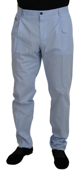 Blue Cotton Stretch Trousers Chinos Pants Blue Cotton Stretch Trousers Chinos Pants
