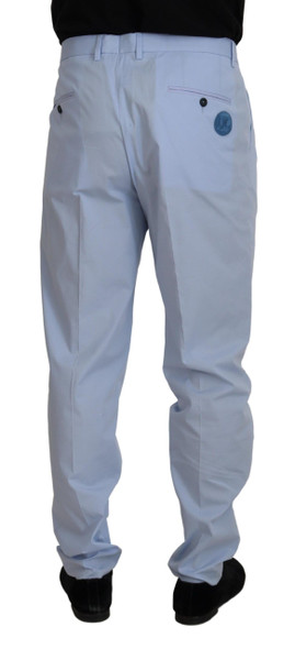 Dolce & Gabbana Blue Cotton Stretch Trousers Chinos Pants Dolce & Gabbana Blue Cotton Stretch Trousers Chinos Pants