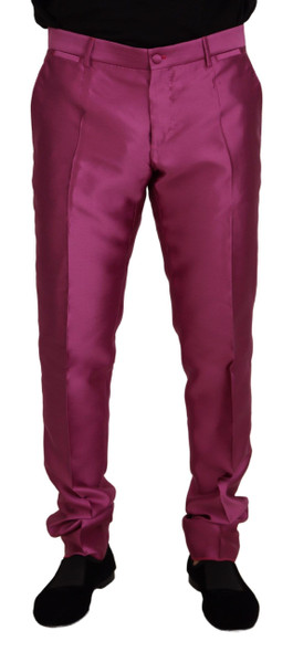Dolce & Gabbana Pink Silk Slim Trousers Dress Formal Pants Dolce & Gabbana Pink Silk Slim Trousers Dress Formal Pants