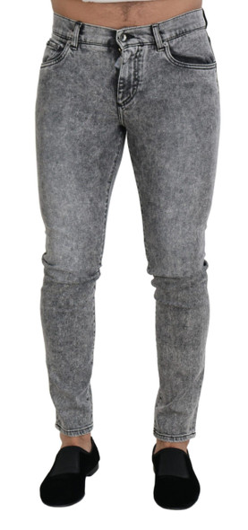 Gray Slim Fit Wash Stretch Cotton Denim Jeans Gray Slim Fit Wash Stretch Cotton Denim Jeans