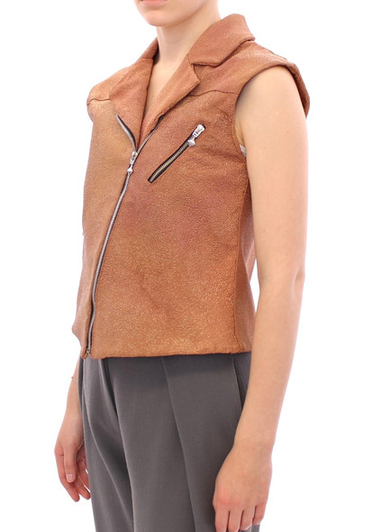 Brown Leather Jacket Vest Brown Leather Jacket Vest