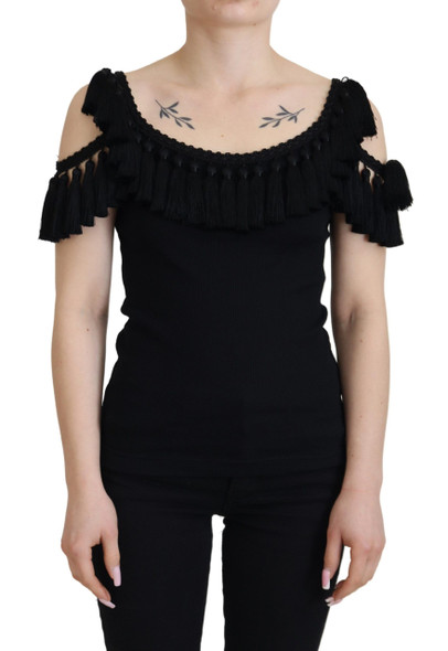 Black Tank Top Blouse Tassle Cotton Blouse Black Tank Top Blouse Tassle Cotton Blouse