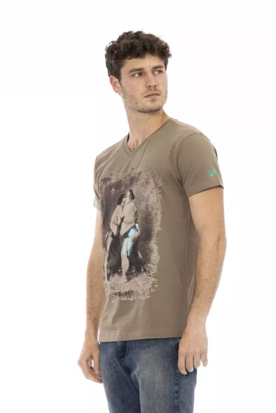 Trussardi Action Brown Cotton Men T-Shirt Trussardi Action Brown Cotton Men T-Shirt