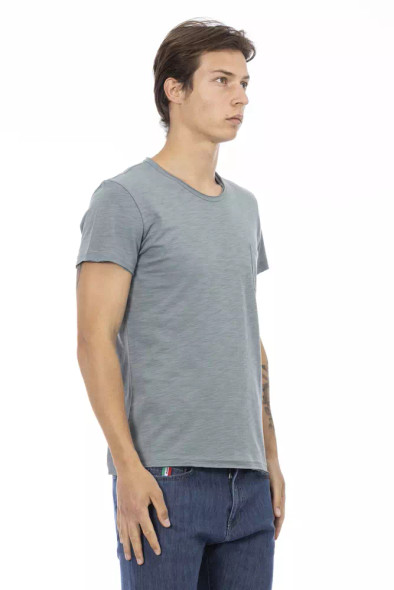 Trussardi Action Gray Cotton Men T-Shirt Trussardi Action Gray Cotton Men T-Shirt