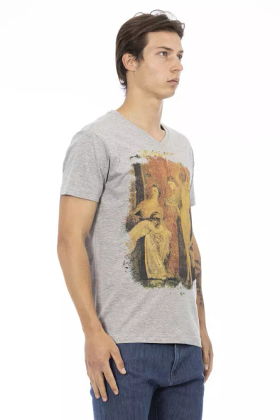 Trussardi Action Gray Cotton Men T-Shirt TR-22880 Trussardi Action Gray Cotton Men T-Shirt TR-22880