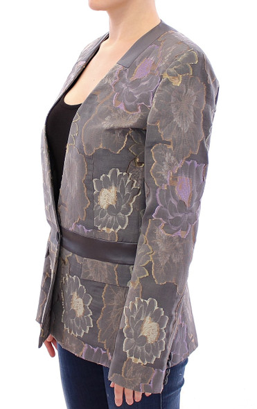 Multicolor Silk Floral Cotton Blazer Multicolor Silk Floral Cotton Blazer