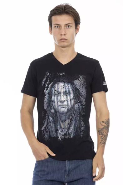 Black Cotton Men's T-Shirt TR-22873 Black Cotton Men's T-Shirt TR-22873