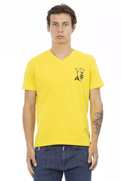 Trussardi Action Yellow Cotton Men T-Shirt TR-22871 Trussardi Action Yellow Cotton Men T-Shirt TR-22871