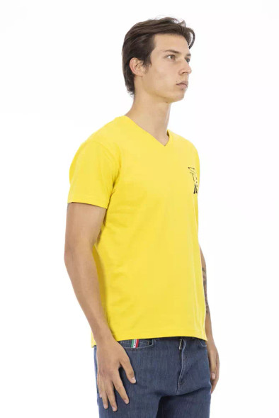 Trussardi Action Yellow Cotton Men T-Shirt TR-22871 Trussardi Action Yellow Cotton Men T-Shirt TR-22871
