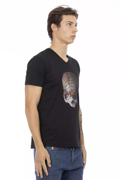 Black Cotton Men's V-Neck T-Shirt TR-22864 Black Cotton Men's V-Neck T-Shirt TR-22864
