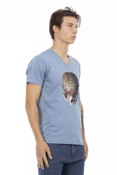 Light Blue Cotton Men T-Shirt Light Blue Cotton Men T-Shirt