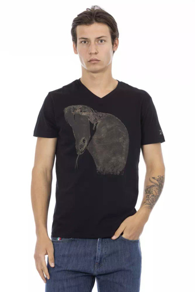 Black Cotton Men T-Shirt TR-22858 Black Cotton Men T-Shirt TR-22858